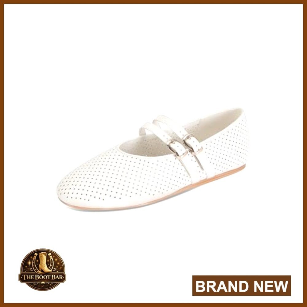 Suede Mary Jane Ballet Flats with Double Buckle Strap Breathable Mesh - Picture 3 of 6